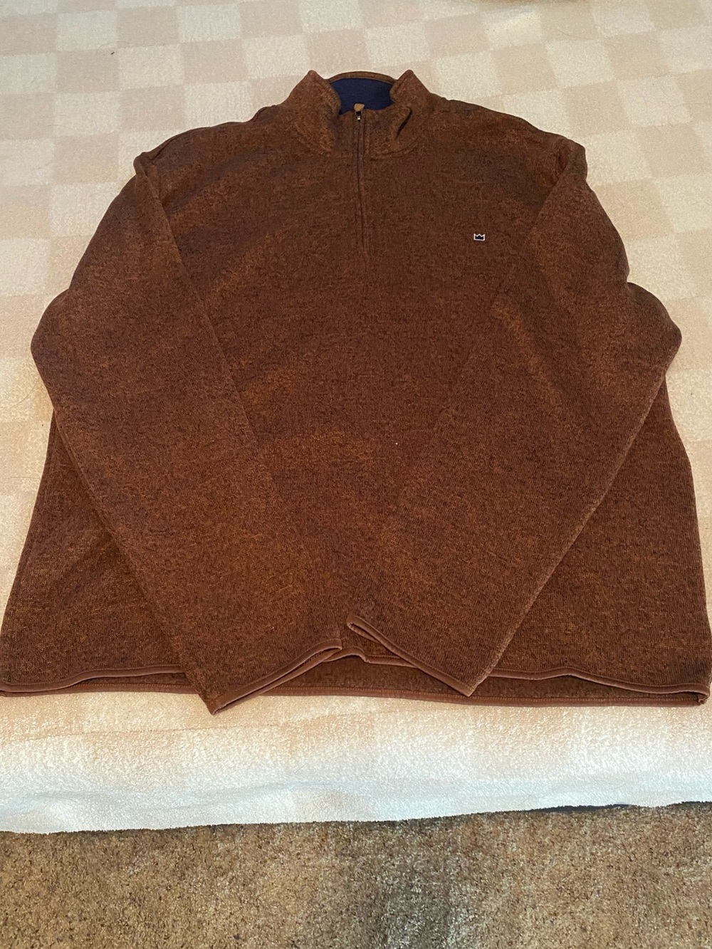 crown & ivy Men's Brown Half-Zip Pullover Sweater